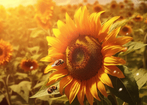Tournesol lumineux et éclat d'été chaleureux